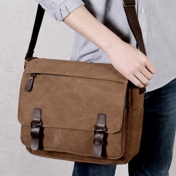 Men's messenger bag boys canvas casual bag practical business computer bag retro literature and art shoulder bag Envelope