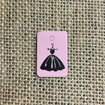 500PCS Mini Pink Cute Dress Garment Tags Label 350GSM Coated Paper Clothing Hang Tags Price Tag Customized Free shipping