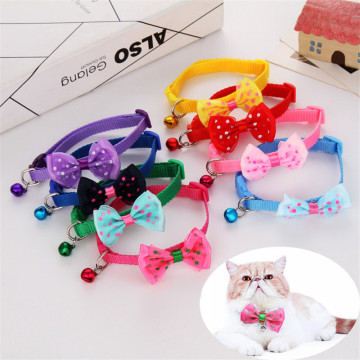 1pc Candy Color Adjustable Bow Tie Bell Bowknot Necktie Collar Cute kawaii Bow Tie Bell Kitten Puppy Pets Supplies Drop Shipping