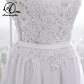 Hot Selling Custom Made A Line Wedding Dresses Vestido de Noiva Casamento Chiffon Lace See through Backless Robe De Mariage