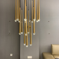 gold suspension light fashion design hanging cone tube light led bedside drop lamp indoor home Kitchen dinning lighting nordic