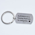 Engraved Godfathers are a blessing thank you for being mine Keychain Stainless Steel Key Chain Friends Family Gift Car Keyring