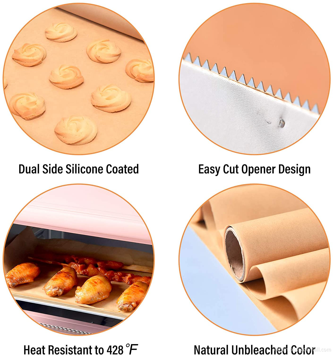 Reusable non-stick PTFE fiberglass baking paper