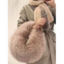 Top Grade Real Fox Fur Shoulder Bags New Winter Handbag Korean winter Fashion Ladies messenger Bag Crossbody Flap Bags