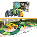 Race Track Dinosaur Toys Create a Road military Diecast Flexible Track Bend set DIY Educational Toys for Children