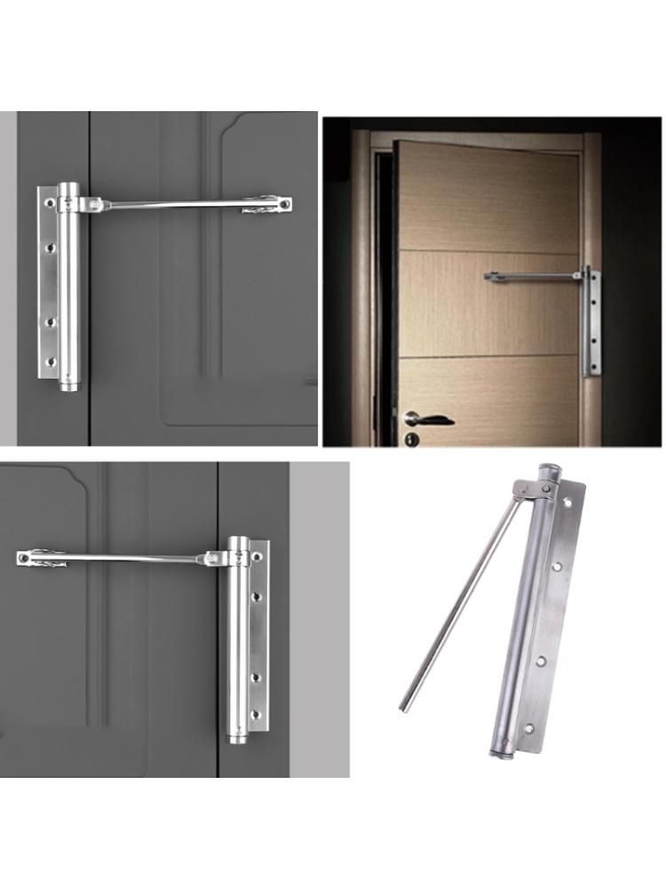 Durable Door Closer Single Spring Strength Adjustable Stainless Steel Automatic Closing Door Closer for Home Bedroom