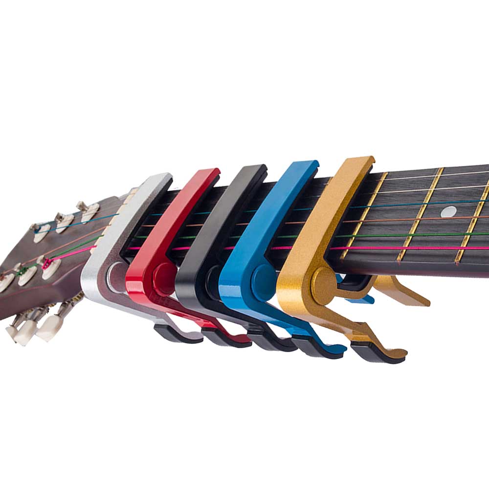 Metal Guitar Capo Accessories Universal Parts Aluminium Alloy Acoustic Classic Adjust Capo Quick Change Clamp Key for Guitar