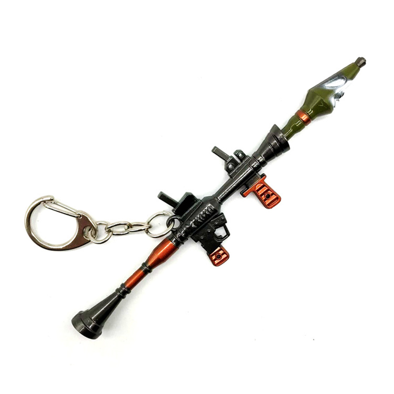 1PCS Metal Weapon Game Pickaxe Action Figure Toy Rocket M4 Launcher Anarchy Axe Reaper Pickaxe Keyring Keychain