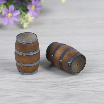 Mini Wooden Red Wine Barrel 1:12 Scale Dollhouse Miniature Beer Barrel Beer Cask Beer Keg for Dolls House Decoration Accessories
