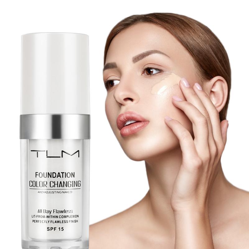TLM Temperature Change Complexion Brightening Concealer Liquid Foundation Make Up Coverage Long Lasting Face Cream Beauty TSLM1