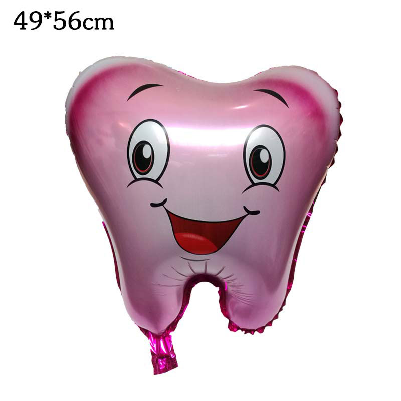 1PC Large Tooth Foil air Balloons kids lovely Inflatable Globos happy Birthday Party decorations baby shower party Supplies