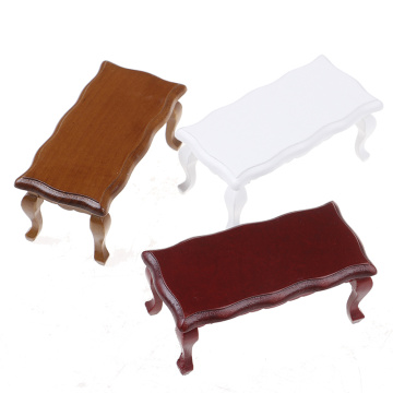 3colors 1/12 Dollhouse Miniature Furniture Wave-Edged Wooden Coffee/End Table