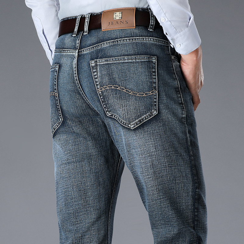 Autumn New Men's Jeans High Quality Cotton Stretch Thick Denim Pants Male Brand Trousers
