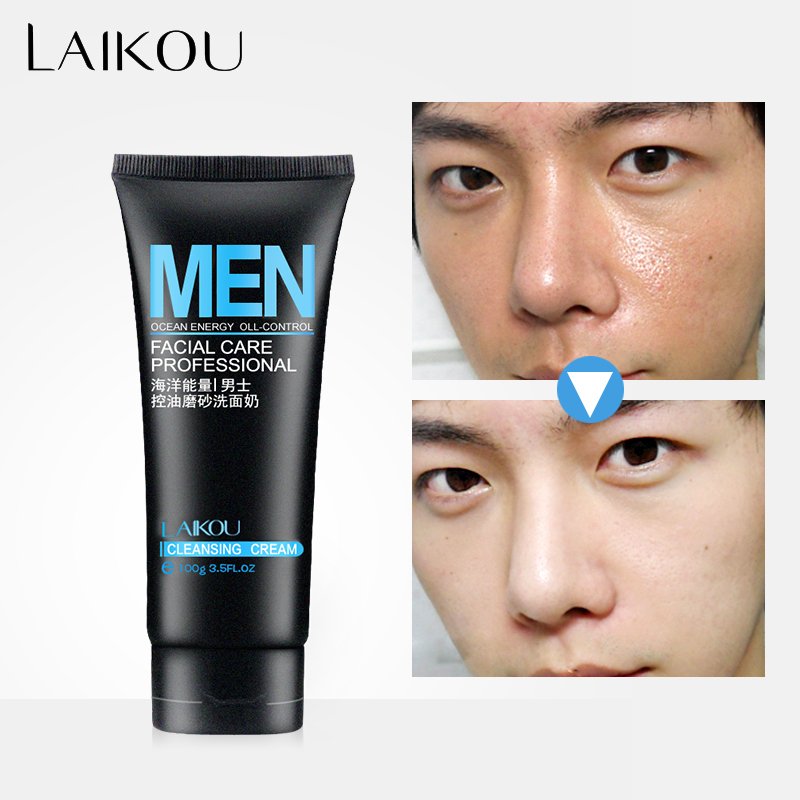 LAIKOU 100g Ocean Energy Men's Skin Care Cleanser Deep Cleaning Oil Control Acne Blackhead Facial Treatment Exfoliating Washing