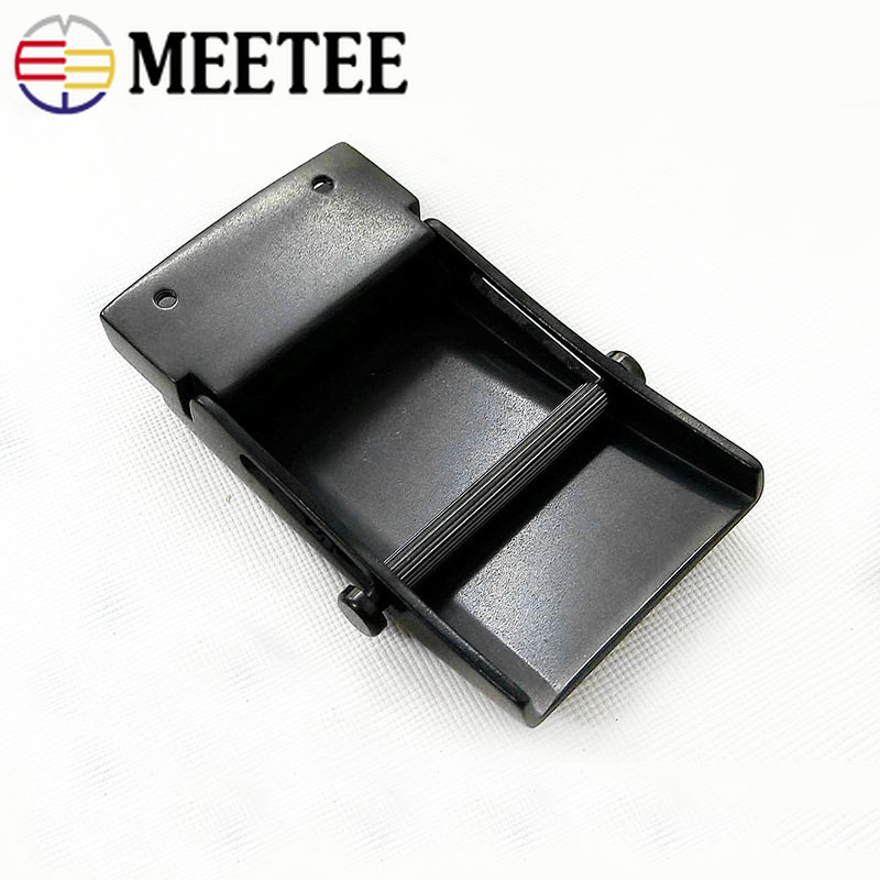 Meetee 1pc 35/38mm Pure Titanium Belt Buckles Anti-allergy Toothless Roller Automatic Buckle Belts Head Clasp DIY Leather Crafts