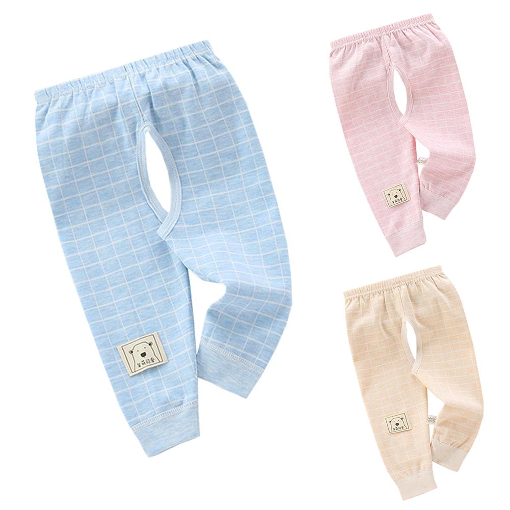 Newborn Boys Girls Pants Personality Printing Comfort Cotton Warm Open Crotch Cartoon Grid Daily Leisure Autumn Trousers