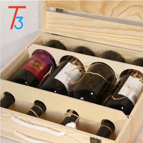 Supply Wholesale Unfinished Wooden 4 Bottle Wine Boxes with High Quality