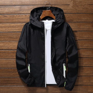 New Mens Solid Swearshirts Unisex UV Protect Waterproof Windbreaker Zipper Hoodie Casual Loose Outdoor Jacket Plus Size Coat