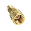 Copper Air Conditioner R410a Connector Adapter 1/4 inch Male to 5/16" SAE Female Brass Charging Hose to Vacuum Pump