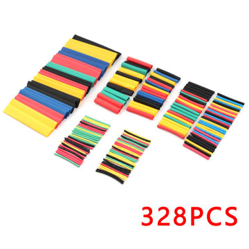 328PCS/lot Heat shrink tube termoretractil Insulation Sleeving Polyolefin Shrinking Assorted kit wire shrink wrapping