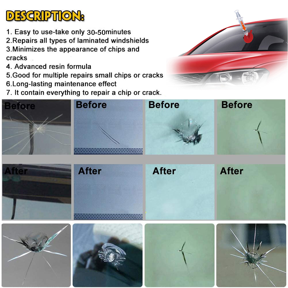 VISBELLA Windshield Repair Kit DIY Car Window Repair Polishing Windscreen Glass Renewal Tool Auto Scratch Chip Crack Restore Fix