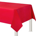 Red Solid Color Party Set Disposable Plastic Plate Cup Tablecloth Birthday Party Wedding Decoration For 10 People