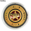 Poker Card Guard Protector Metal Token Coin with Plastic Cover Metal Poker Chip set Poker Texas Hold'em Dealer Button1 pcs
