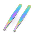 Chameleon Colorful Eyebrow Tweezer Stainless Steel Makeup Tool Incline Tip Hair Remover Cosmetic Eyebrow Clip Beauty Care Tool