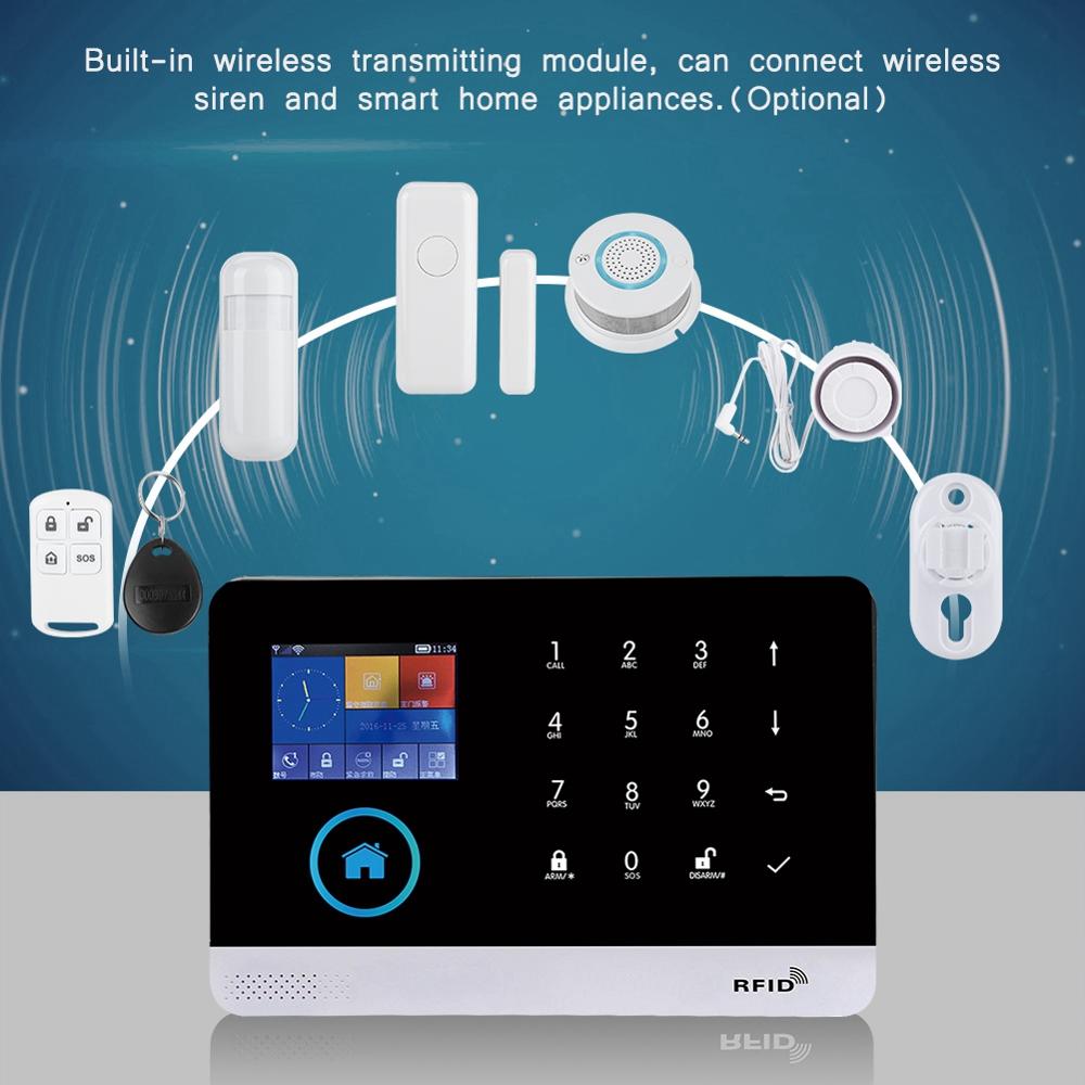 433MHZ Wireless GSM+GPRS+WIFI Intelligent Video Alarm Smart Home Security Alarm System Kit EU