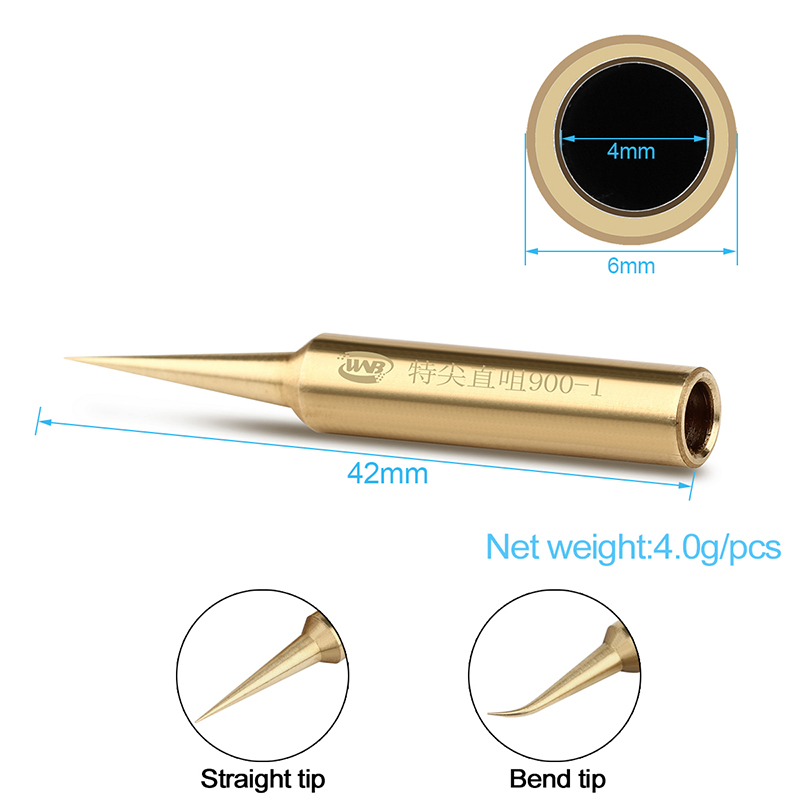 900M-T Soldering Iron Tip Oxygen-free Copper Solder Tips Welding Head For 936 Rework Soldering Station BGA Tool Kits