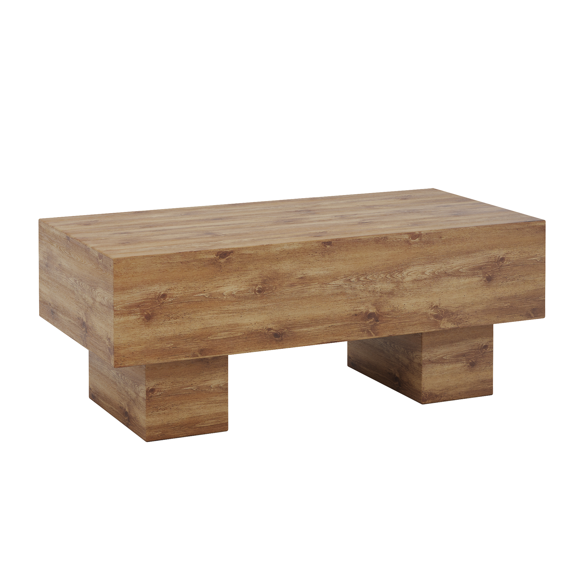 Wood panel coffee table with tea table