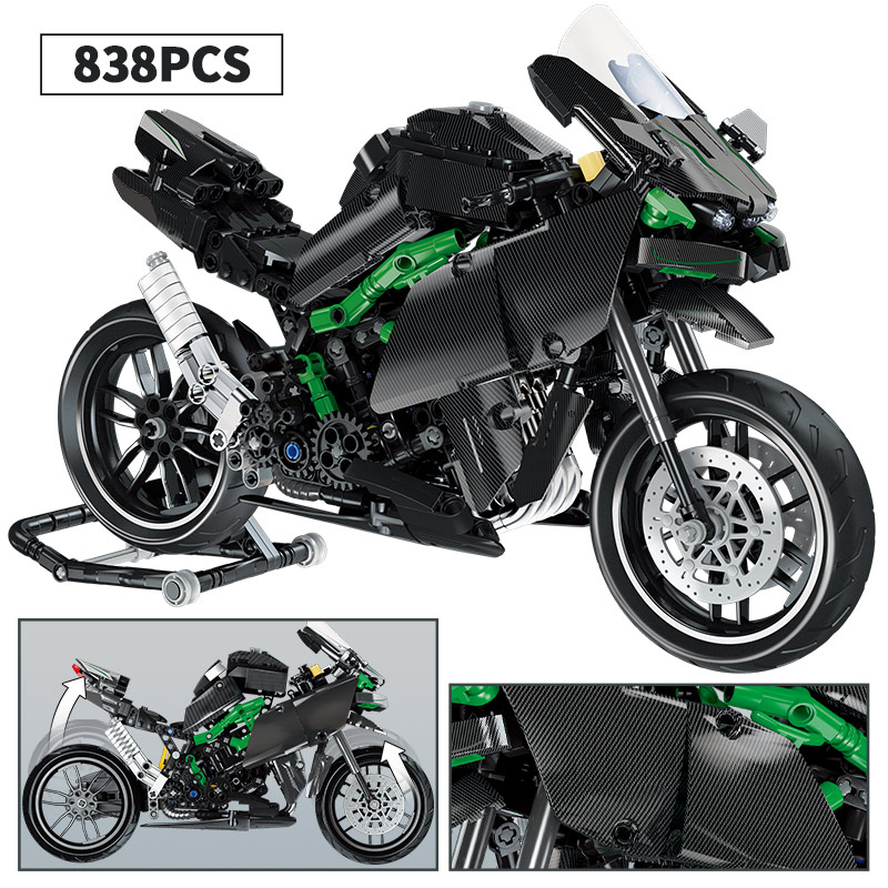 836pcs City Off-road Motorbike Model Building Blocks High-Tech Racing Car Motorcycle Creator MOC Bricks Gifts Toys for Children
