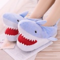 Winter Home Women Fur Slippers Funny Animal Shark Shape Warm Cottom Fur Indoor Floor Men Shoes Ladies Furry Slides One Size