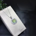 925 Pure silver inlaid with natural vermiculite pendant A necklace.Exquisite jewelry Birthday gift.