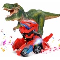 2019 New Animal 3D Transforming Dinosaur Car Toy For BoysPlastic Battery LED Car With Light Sound For Children Kids Birthday Toy