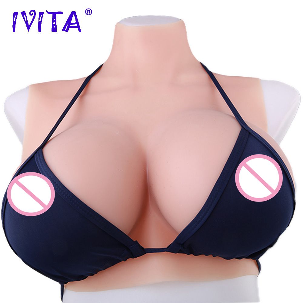 IVITA 3300g Realistic Fashion Silicone Breast Forms Artifical Silicone Fake Boobs For Crossdresser Transgender Enhancer Shemale