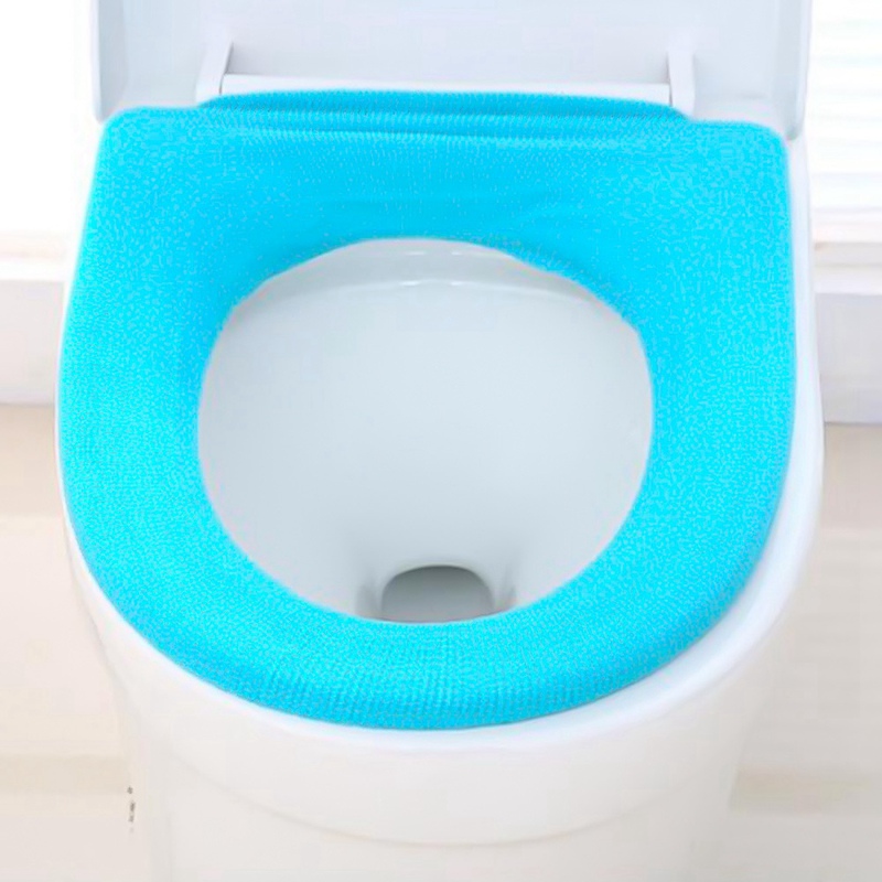 1pc Random Color Toilet Seat Case Warmer Toilet Accessories Pedestal Pan Cushion Pads Washable Toilet Seat Covers