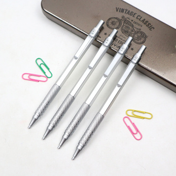 Full Metal Mechanical Pencil 2B 0.5~0.7mm High Quality Silver Automatic pencil For Professional Painting Writing Supplies