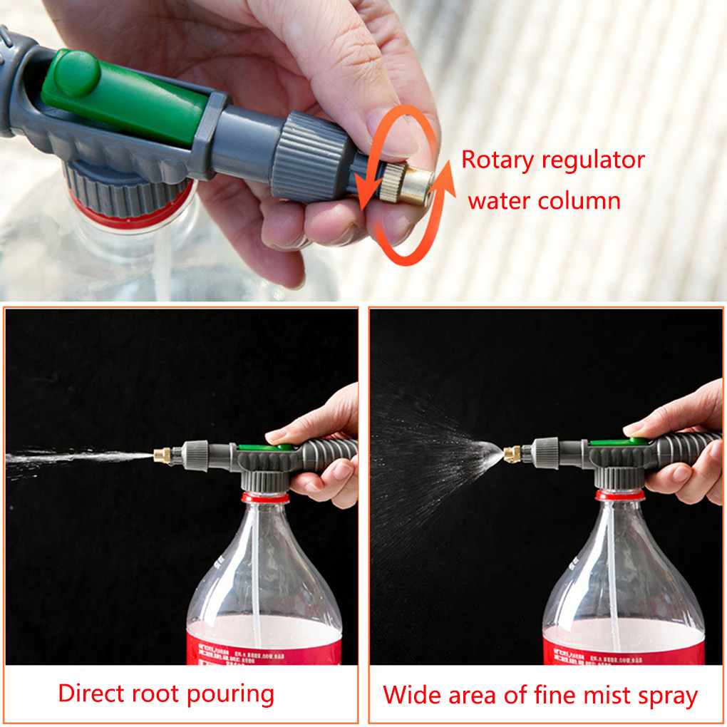 Household High Pressure Air Pump Manual Sprayer Plastic Garden Trolley Adjustable Nozzle Watering Spray Sprayer Head with Joint