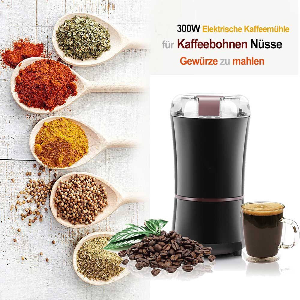 Electric Coffee Grinder Salt Pepper Beans Spices Nut Seed Coffee Bean Grinder with Stainless Steel Blade Coffee Machine