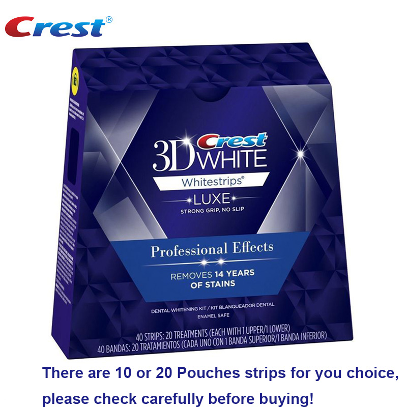 Original Crest 3D White Whitestrip Luxe Professional Effects Teeth Whitening Strips Dental Hygiene 10/20 Treatment Dropshipping