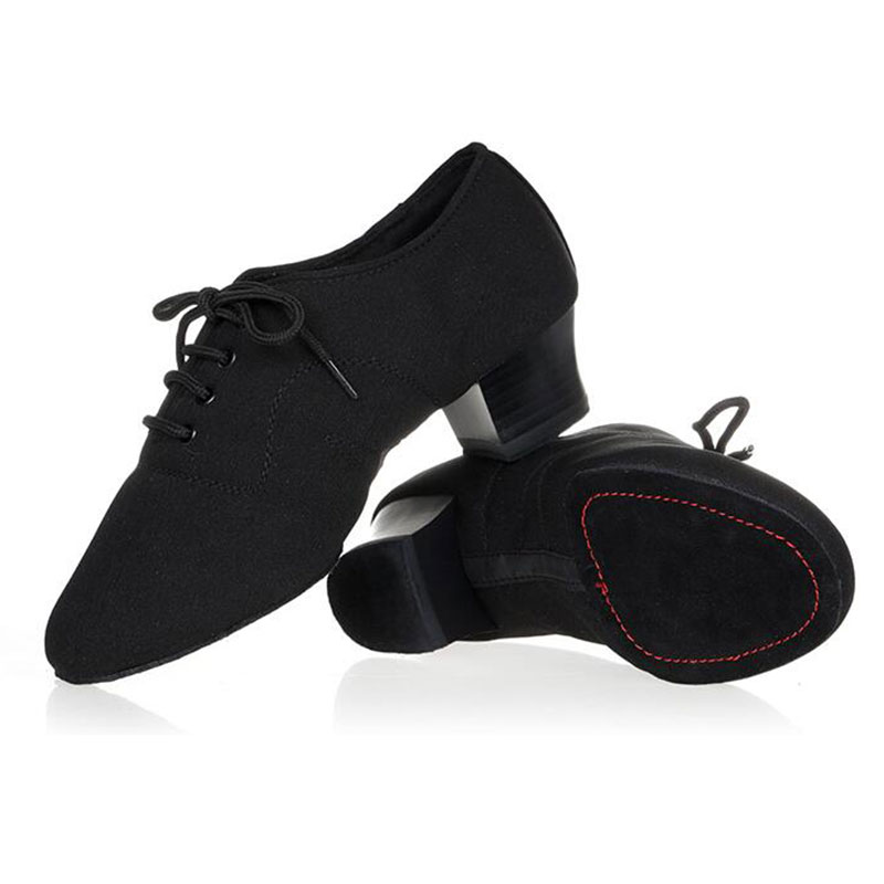 NEW Women's Canvas Ballroom Latin Practice Dance Shoes Indoor Suede Split Sole 4cm Heeled Ballroom Training Dancing Shoes