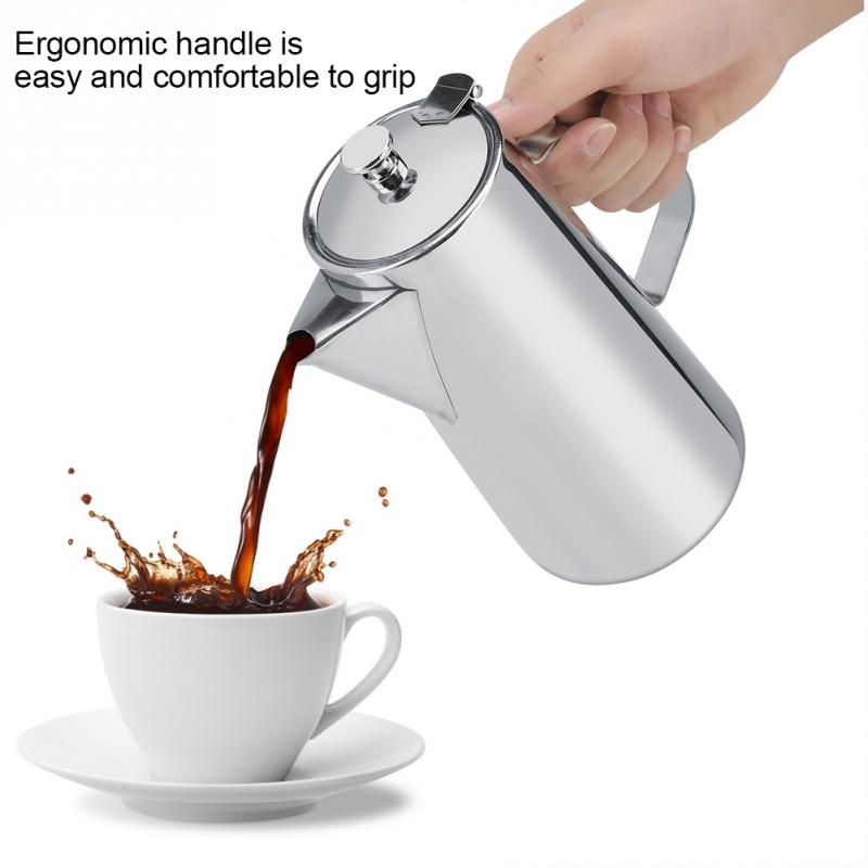 Household 2L Potable Hight Quality Stainless Steel French Press Coffee Kettle Tea Pot with Filter Delicate Coffee Maker