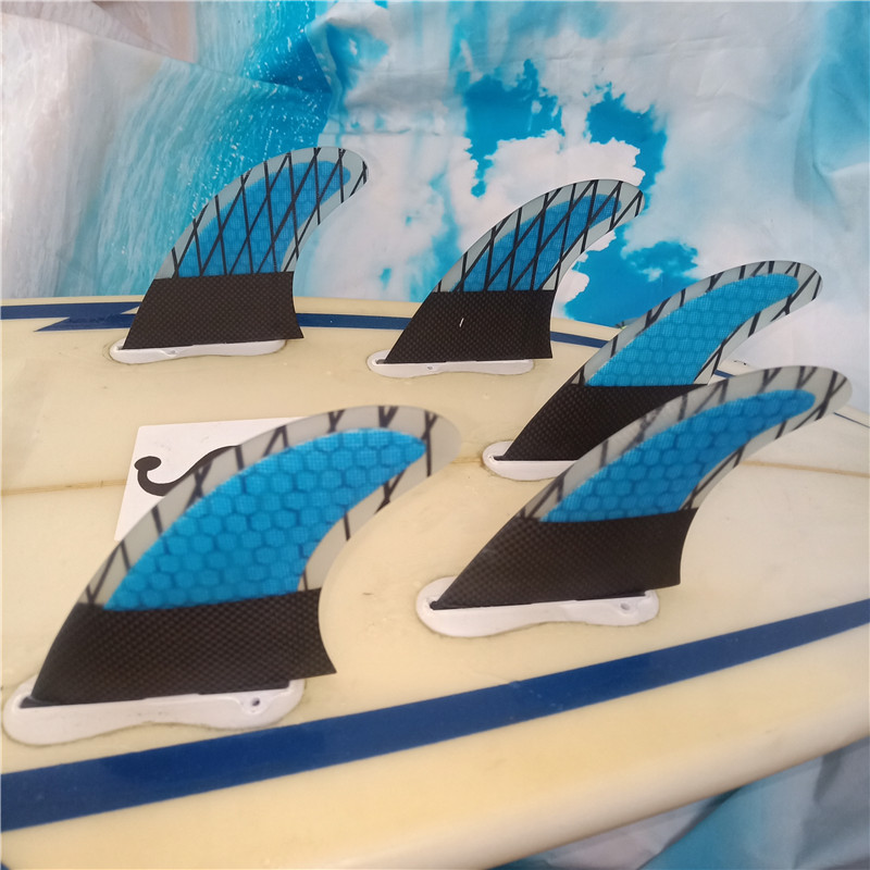 BiLong FCS Surfboard fins 5pcs / set for FCS II Box Surf fin fiberglass with carbon sup fins 3G5 + 2G7 size five fins surfing