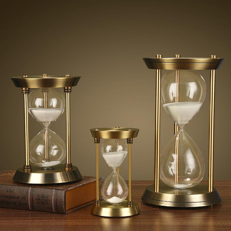 New Home Decor Item Metal Hourglass Gold Sand Timer glass Best Gifts