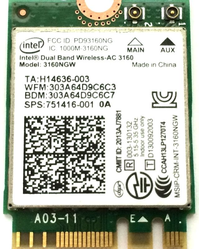 Intel Dual Band 3160NGW Wireless-AC 3160 3160ac ac3160 802.11ac Wi-Fi+Bluetooth for ASUS UX301LA NGFF Wireless network card