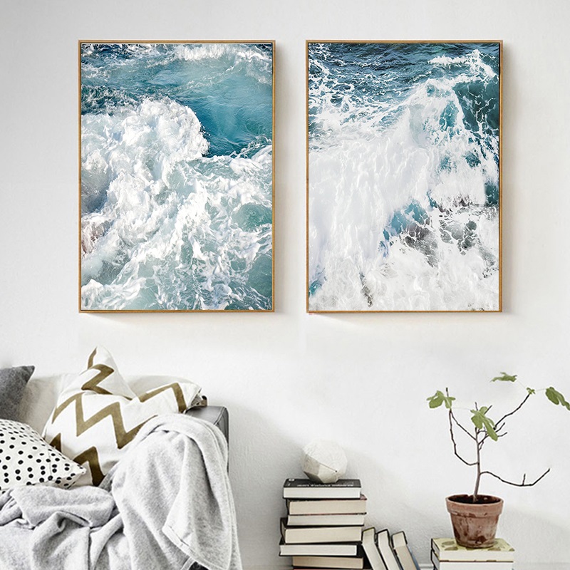 Ocean Wave Seascapes Canvas Painting Wall Art Nordic Posters and Prints Home Decoration Living Room Wall Decor Pictures Unframed