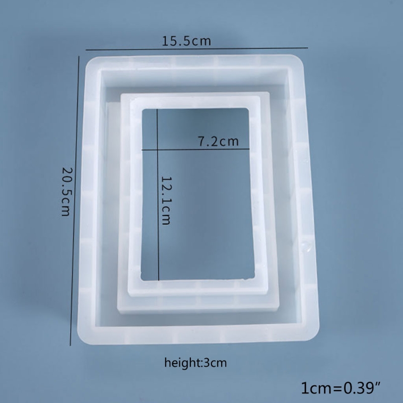 Resin Crystal Epoxy Mold Rectangular Photo Frame Crafts Casting Silicone Mould