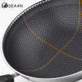 Non-stick Pan Double-sided Honeycomb 304 Stainless Steel Wok Without Oil Smoke Frying Pan Wok Without Phosphorus Kitchen Pan