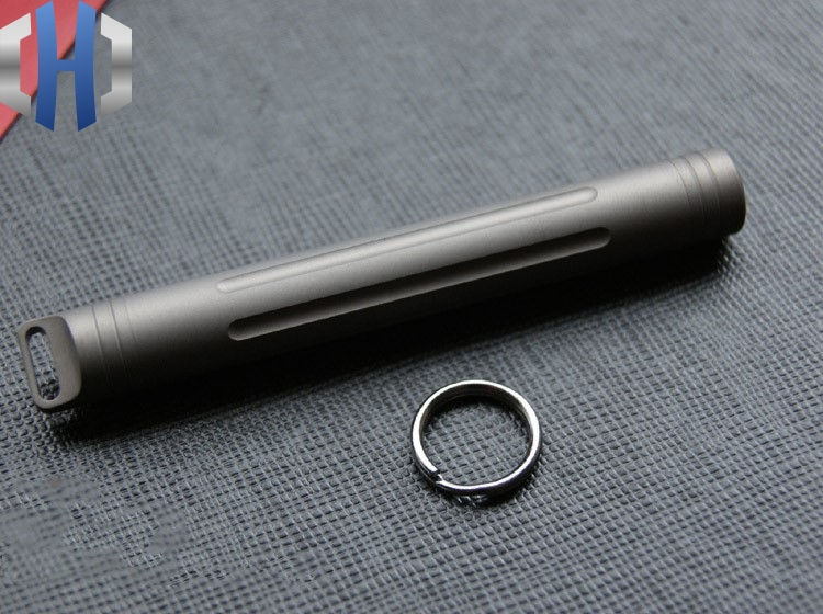 EDC Titanium Alloy Waterproof Bin Keychain Pendant Portable Waterproof Toothpick Bottle Salt Bar Can Medicine Box